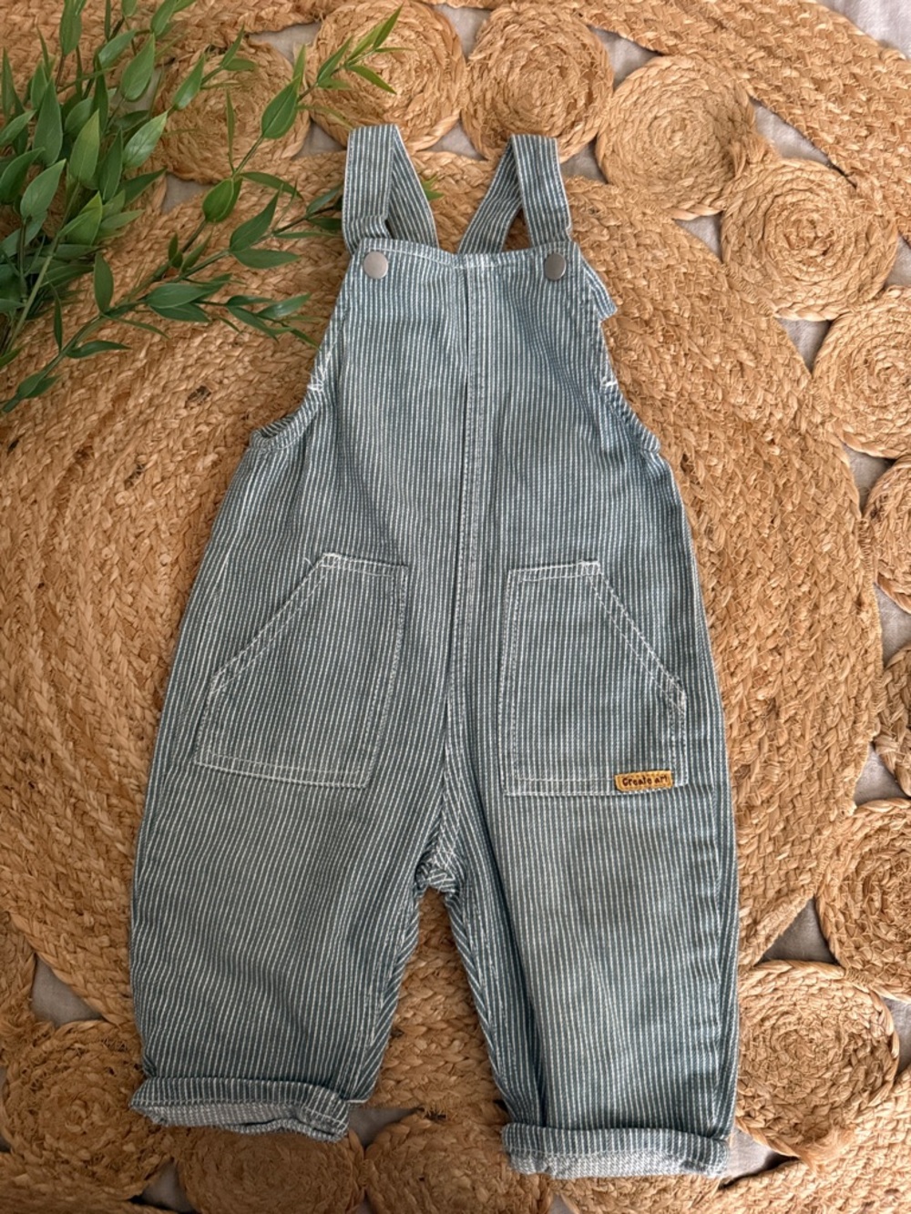 ZARA Stiped Barrel Overall. Size 6-9 mo